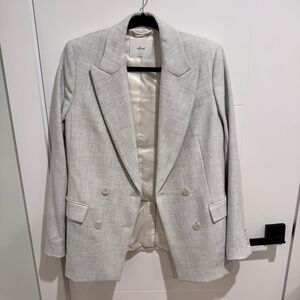 Aritzia Wilfred Margaux Blazer in Heather Cloud White